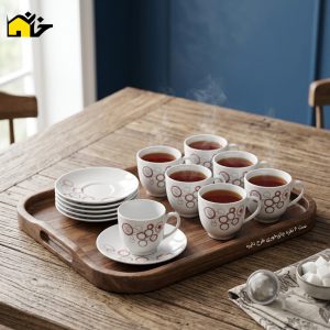 کپ قهوه خوری سرامیکی شش عددی مدل موج