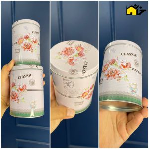 قوطی فلزی استوانه درب دار مدل کلاسیک (تکی)